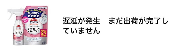 遅延が発生　まだ出荷が完了していません