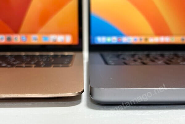 MacBook AirとMacBook Proの標準タイプで違いを確認